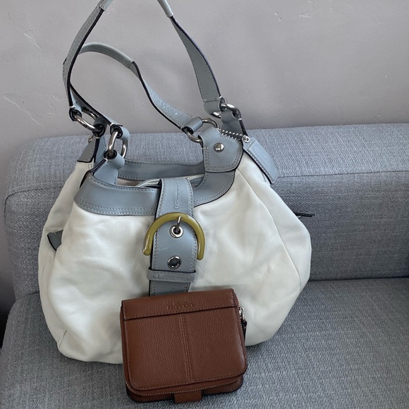 Bundle of two Coach mini white bag And brown mini Wallet - Picture 1 of 16